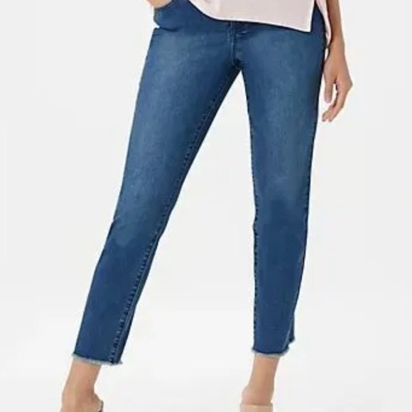 H by Halston premier designer jeans size 20W straight crop back seam and pleat - Picture 1 of 10